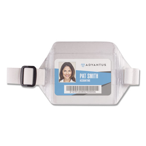 Horizontal Arm Badge Holder, 5.5 X 3.88, Clear-white. 12-box