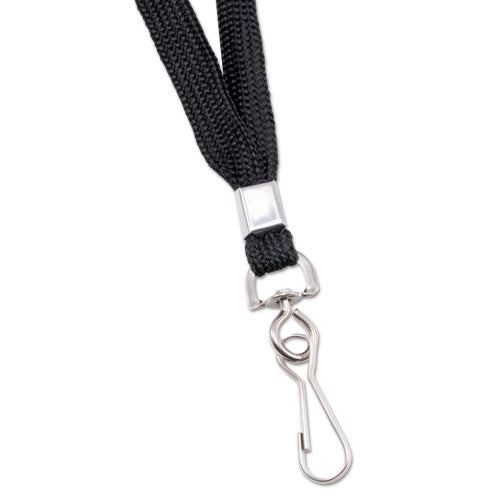 Deluxe Lanyards, J-hook Style, 36" Long, Black, 24-box