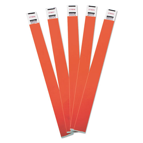 Crowd Management Wristbands, Sequentially Numbered, 9 3-4 X 3-4, Red, 500-pack