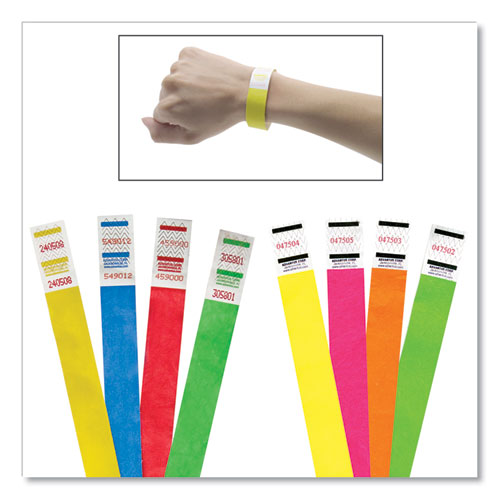 Crowd Management Wristbands, Sequentially Numbered, 9 3-4 X 3-4, Blue, 500-pack