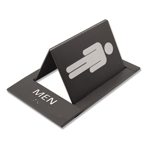 Pop-out Ada Sign, Men, Tactile Symbol-braille, Plastic, 6 X 9, Gray-white