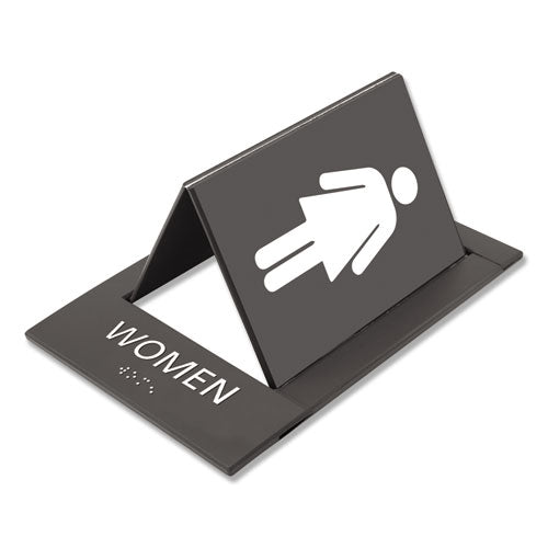 Pop-out Ada Sign, Women, Tactile Symbol-braille, Plastic, 6 X 9, Gray-white