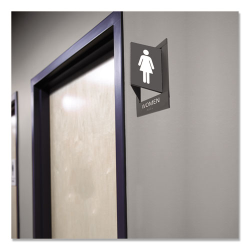 Pop-out Ada Sign, Women, Tactile Symbol-braille, Plastic, 6 X 9, Gray-white