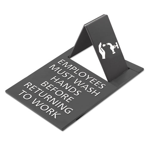 Pop-out Ada Sign, Wash Hands, Tactile Symbol, Plastic, 6 X 9, Gray-white