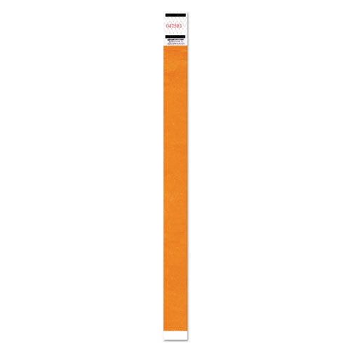 Crowd Management Wristband, Sequential Numbers, 9 3-4 X 3-4, Neon Orange, 500-pk