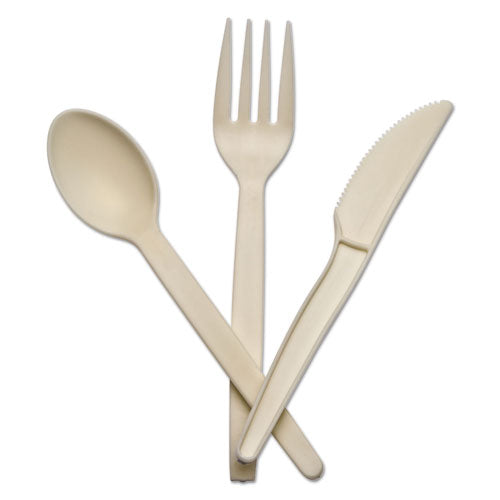 Corn Starch Cutlery, Spoon, White, 100-pack