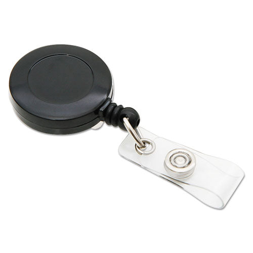 Id Slide-style Belt Clip Card Reels, 30" Extension, Black, 25-pack