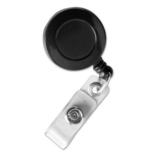 Id Slide-style Belt Clip Card Reels, 30" Extension, Black, 25-pack