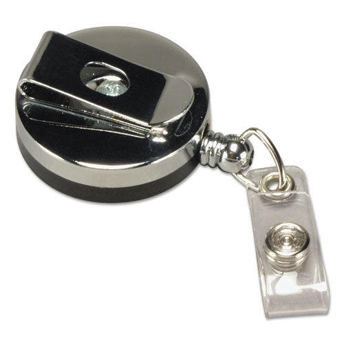 Heavy Duty Id Card Reel, 30" Extension, Black-chrome