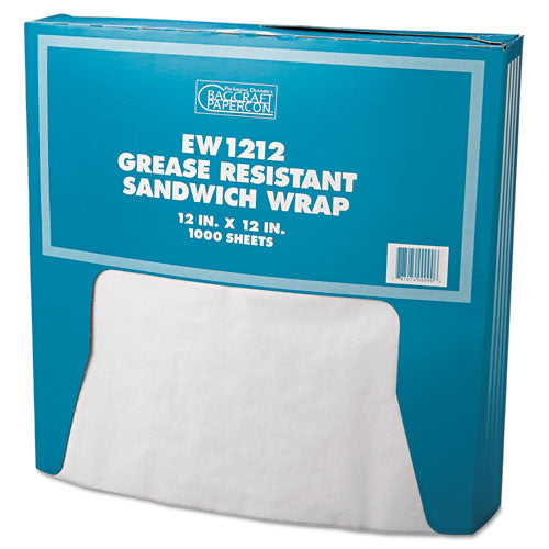 Grease-resistant Paper Wraps And Liners, 12 X 12, White, 1000-box, 5 Boxes-carton