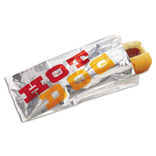 Foil Single-serve Bags, 6" X 6.5", Silver, Hamburger Design, 1,000-carton