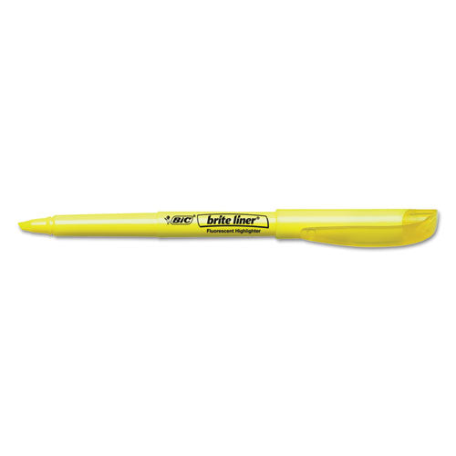 Brite Liner Highlighter, Chisel Tip, Fluorescent Yellow, Dozen