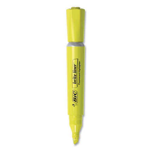 Brite Liner Tank-style Highlighter, Chisel Tip, Fluorescent Yellow, Dozen