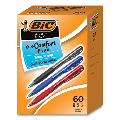 Bu3 Retractable Ballpoint Pen, Medium 1 Mm, Assorted Inks-barrels, 60-pack