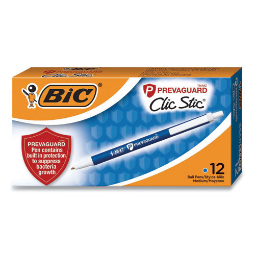 Prevaguard Retractable Ballpoint Pen, Medium 1 Mm, Blue Ink-barrel, Dozen