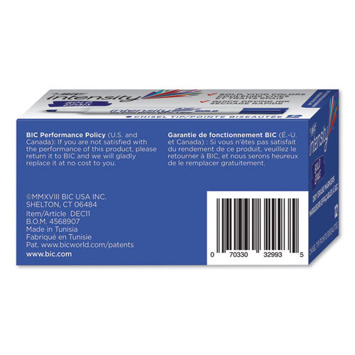 Intensity Bold Tank-style Dry Erase Marker, Broad Chisel Tip, Blue, Dozen