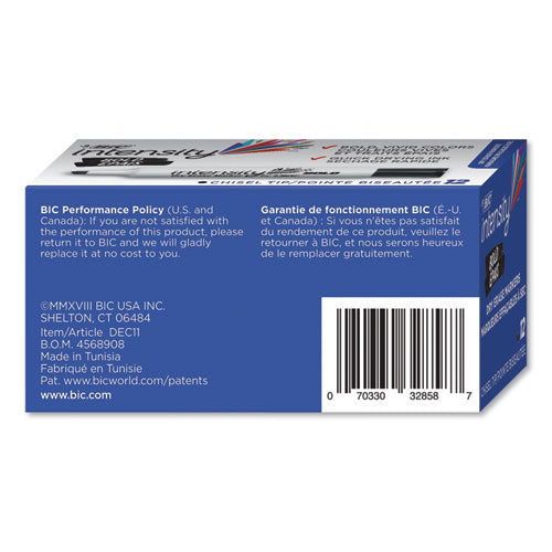 Intensity Bold Tank-style Dry Erase Marker, Broad Chisel Tip, Black, Dozen