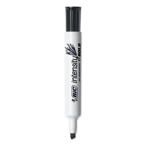 Intensity Bold Tank-style Dry Erase Marker, Broad Chisel Tip, Black, Dozen