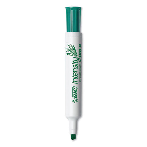 Intensity Bold Tank-style Dry Erase Marker, Broad Chisel Tip, Green, Dozen
