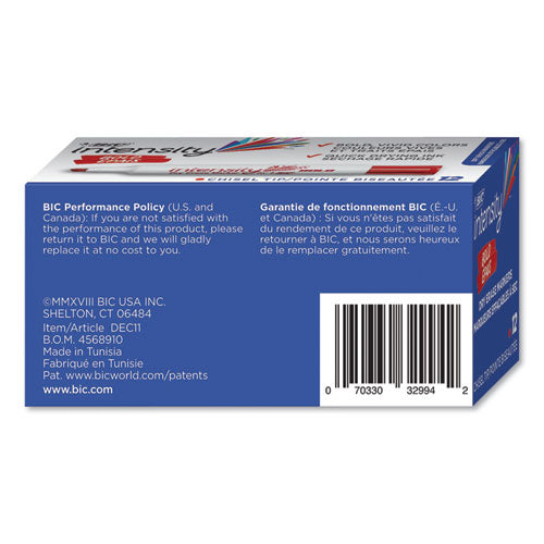 Intensity Bold Tank-style Dry Erase Marker, Broad Chisel Tip, Red, Dozen