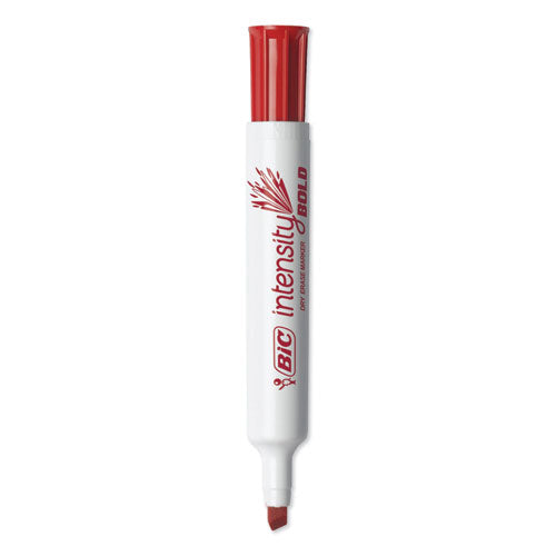 Intensity Bold Tank-style Dry Erase Marker, Broad Chisel Tip, Red, Dozen