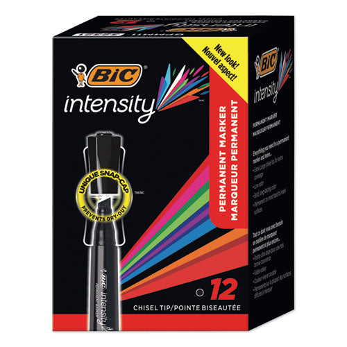 Intensity Chisel Tip Permanent Marker, Broad, Black, 36-pack