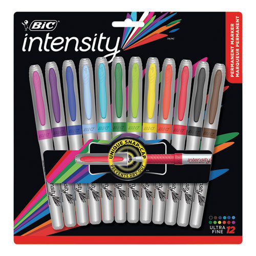 Intensity Ultra Permanent Marker, Extra-fine Needle Tip, Tuxedo Black, Dozen