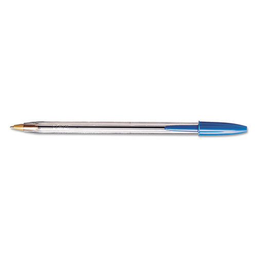 Cristal Xtra Smooth Stick Ballpoint Pen, 1mm, Blue Ink, Clear Barrel, 24-pack