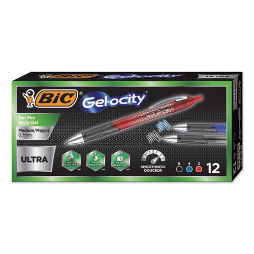 Gel-ocity Ultra Retractable Gel Pen, Medium 0.7mm, Assorted Ink-barrel, Dozen