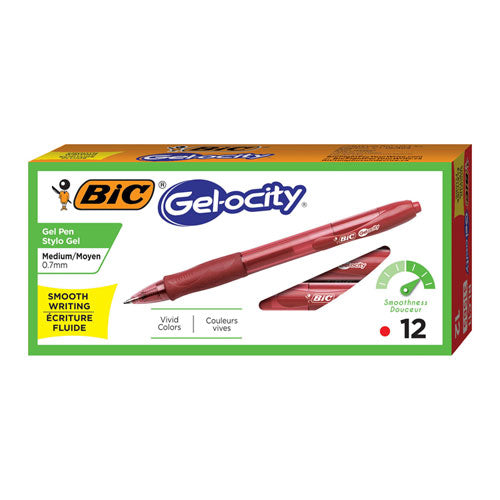 Gel-ocity Retractable Gel Pen, 0.7 Mm, Red Ink, Translucent Red Barrel, Dozen