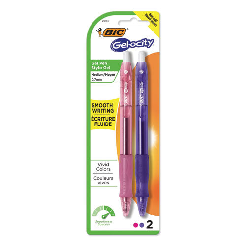 Gel-ocity Retractable Gel Pen, Medium 0.7 Mm, Assorted Ink-barrel, 2-pack