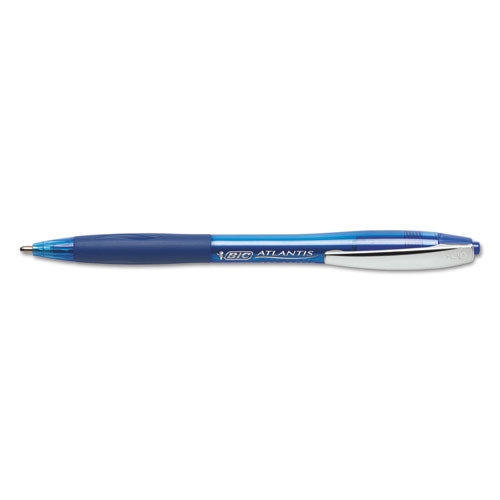 Atlantis Bold Retractable Ballpoint Pen, Bold 1.6mm, Blue Ink-barrel, 3-pack
