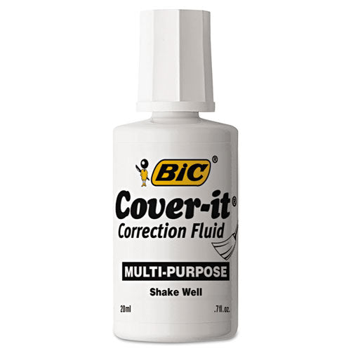 Cover-it Correction Fluid, 20 Ml Bottle, White, Dozen