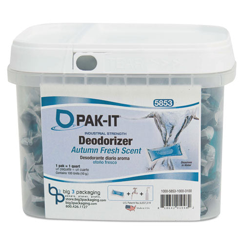 Industrial-strength Deodorizer, Autumn Fresh, 100 Pak-its-tub, 4 Tubs-carton
