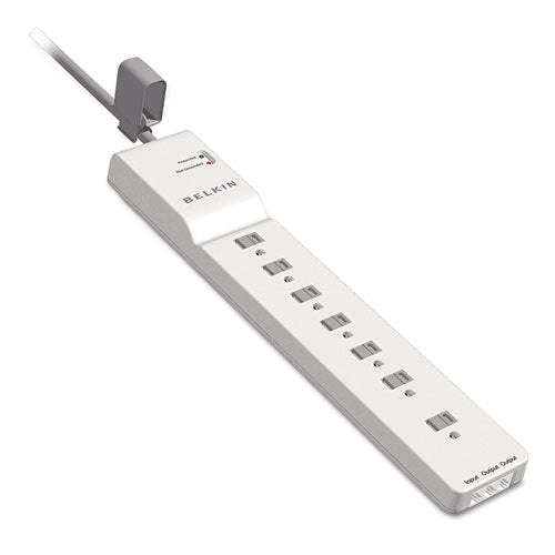 Home-office Surge Protector, 7 Outlets, 12 Ft Cord, 2160 Joules, White