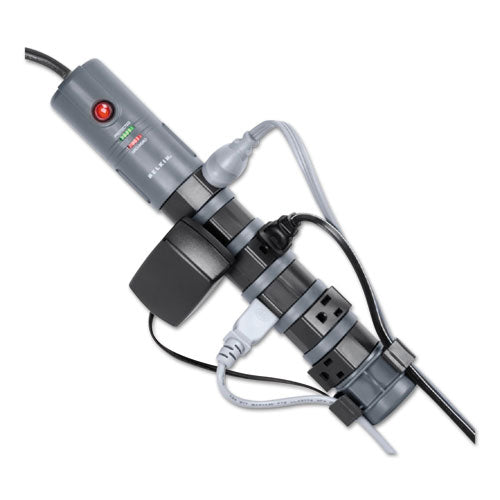 Pivot Plug Surge Protector, 8 Outlets, 6 Ft Cord, 1800 Joules, Gray