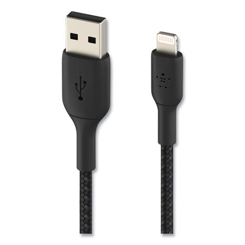 Boost Charge Braided Lightning To Usb-a Chargesync Cable, 6.6 Ft, Black