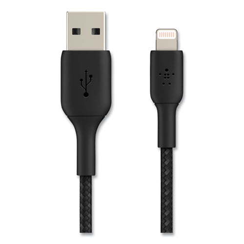 Boost Charge Braided Lightning To Usb-a Chargesync Cable, 6.6 Ft, Black