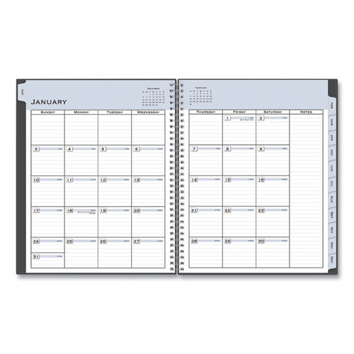 Passages Weekly-monthly Wirebound Planner, Vertical Format, 11 X 8.5, Black Cover, 2021