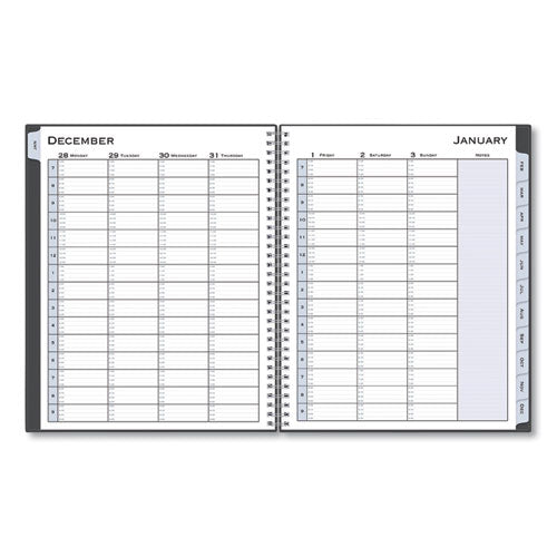 Passages Weekly-monthly Wirebound Planner, Vertical Format, 11 X 8.5, Black Cover, 2021