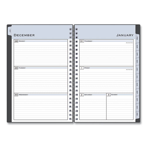 Passages Weekly-monthly Wirebound Planner, 8 X 5, Charcoal, 2021