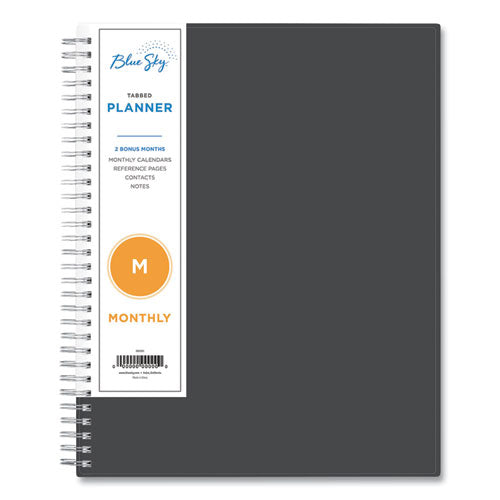 Passages Monthly Wirebound Planner, 10 X 8, Charcoal, 2021