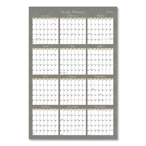 Adrianna Laminated Calendar, 36 X 24, Taupe, 2021