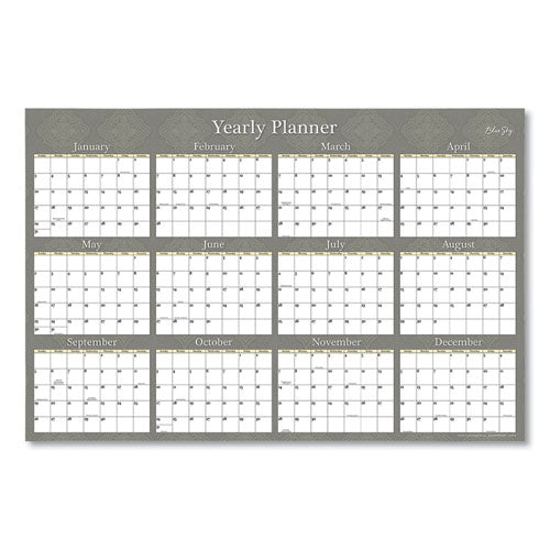 Adrianna Laminated Calendar, 36 X 24, Taupe, 2021