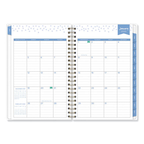 Day Designer Tile Weekly-monthly Planner, 8 X 5, Blue-white Cover, 2021