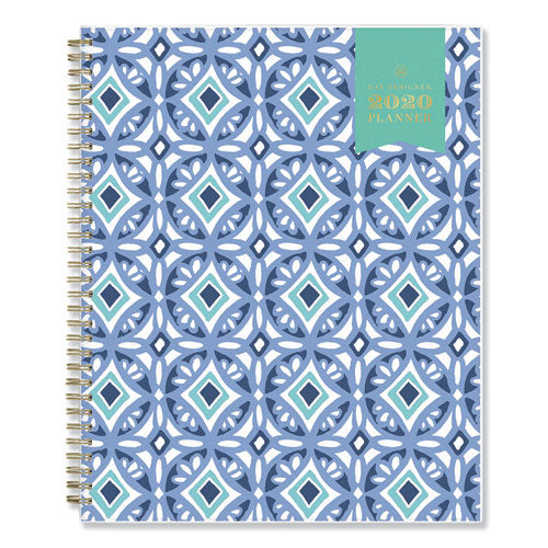 Day Designer Tile Weekly-monthly Planner, 11 X 8.5, Blue-white Cover, 2021