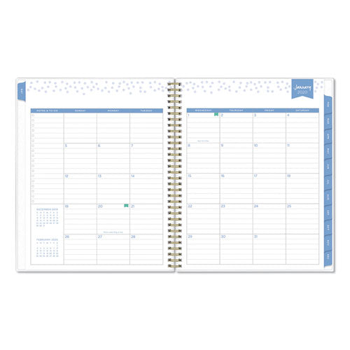 Day Designer Tile Weekly-monthly Planner, 11 X 8.5, Blue-white Cover, 2021