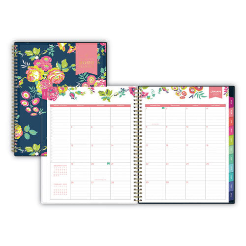 Day Designer Cyo Weekly-monthly Planner, 11 X 8.5, Navy-floral, 2021