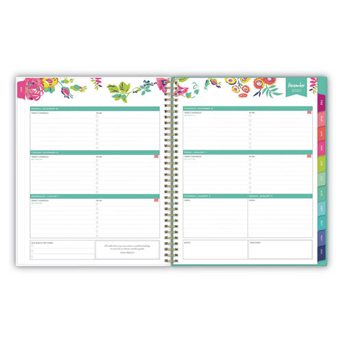 Day Designer Cyo Weekly-monthly Planner, 11 X 8.5, White-floral, 2021