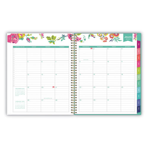 Day Designer Cyo Weekly-monthly Planner, 11 X 8.5, White-floral, 2021